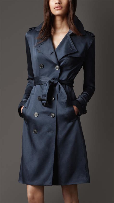 burberry silk trench blue|burberry tiered hem trench coat.